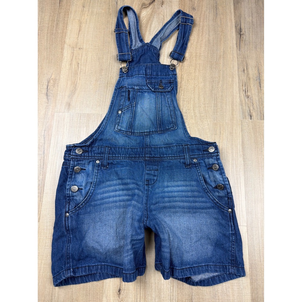 LEI Womens Denim Shortalls Medium Wash Blue Jean Overalls Size Small